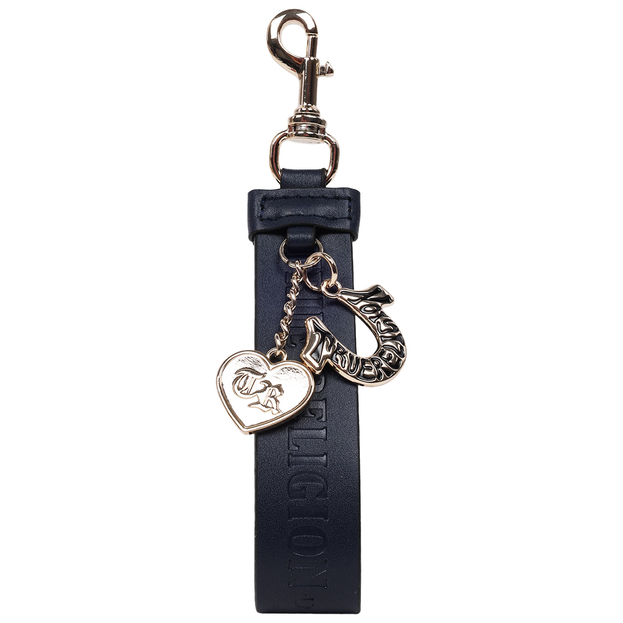 True Religion Bag Charm Keychain, Main, color, Navy