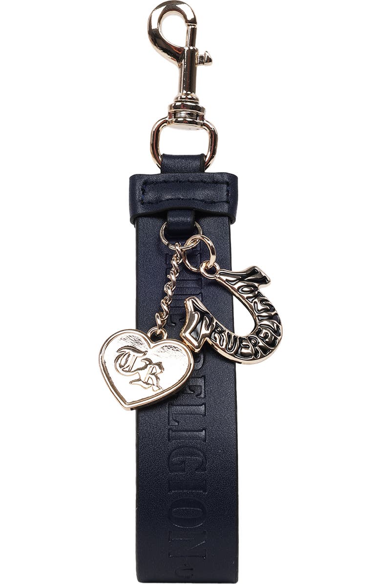 True Religion Bag Charm Keychain, Main, color, Navy