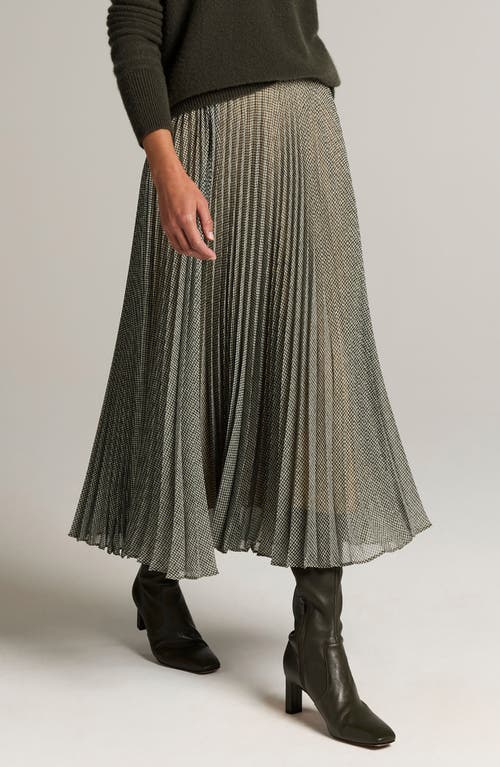 Vince Sheer Houndstooth Pleated Pullonskirt In Multi