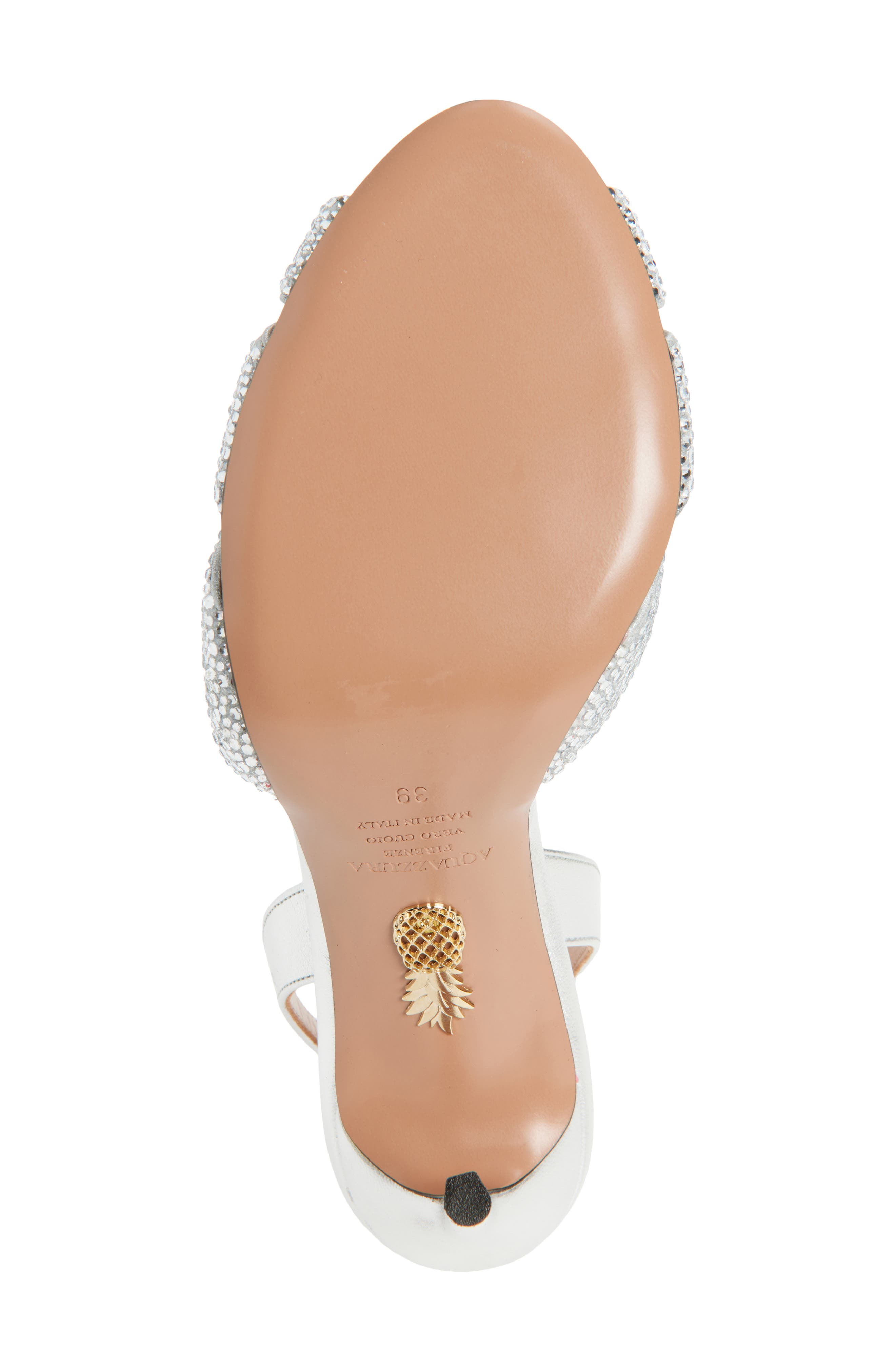 Aquazzura Flirt Slingback Sandal, Alternate, color, Silver