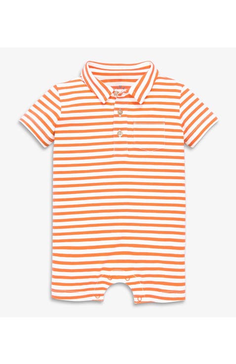 Baby Polo Shortie In Mini Stripe