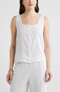Caslon® Linen Button-Up Tank