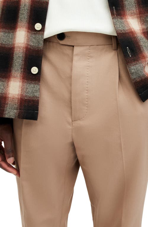 Allsaints Tallis Slim Fit Cropped Trousers In Toffee Taupe