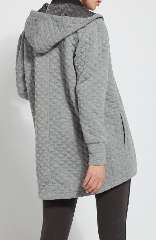 Lyssé Juniper Metallic Quilted Jersey Hooded Sweatshirt In The Holiday Diamond