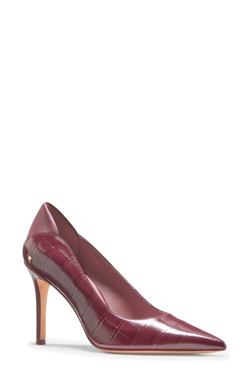 Kate Spade New York Dphne Croc Embossed Leather Pump In Burgundy