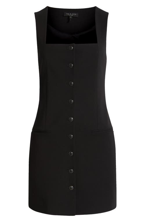 Rag & Bone Marianna Button-front Mini Dress In Black