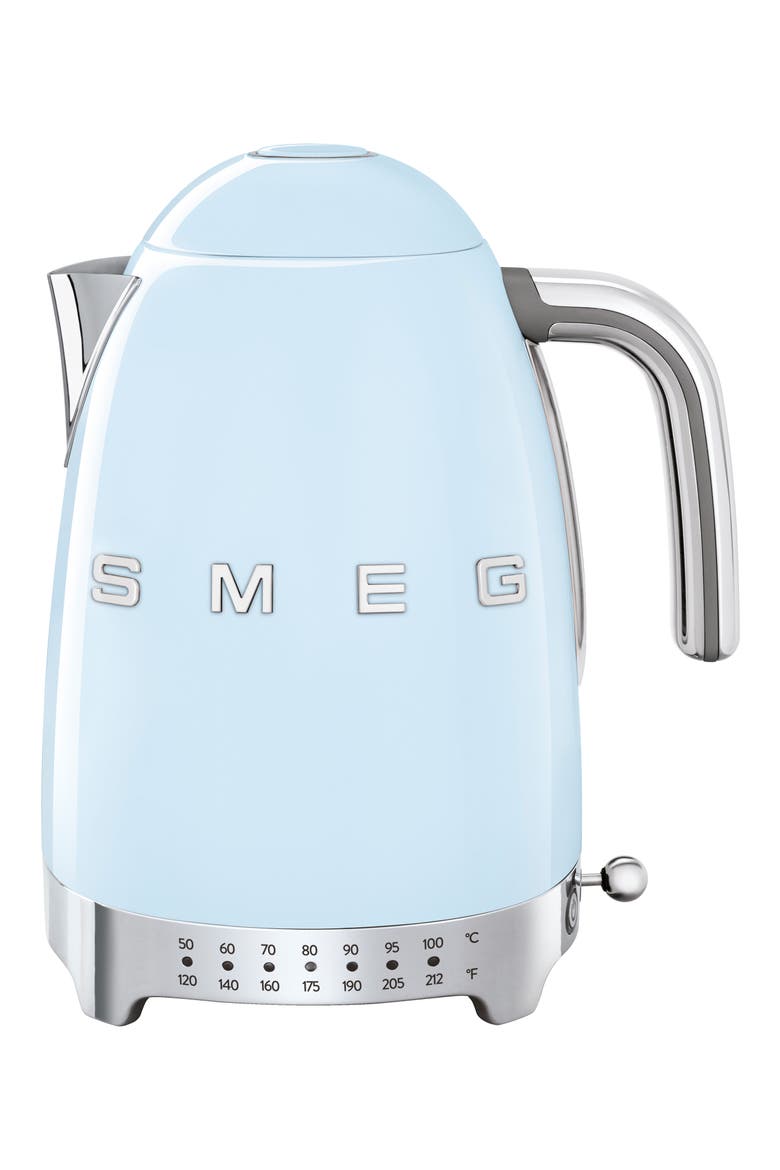 '50s Retro Style Variable Temperature Electric Kettle, Main, color, PASTEL BLUE