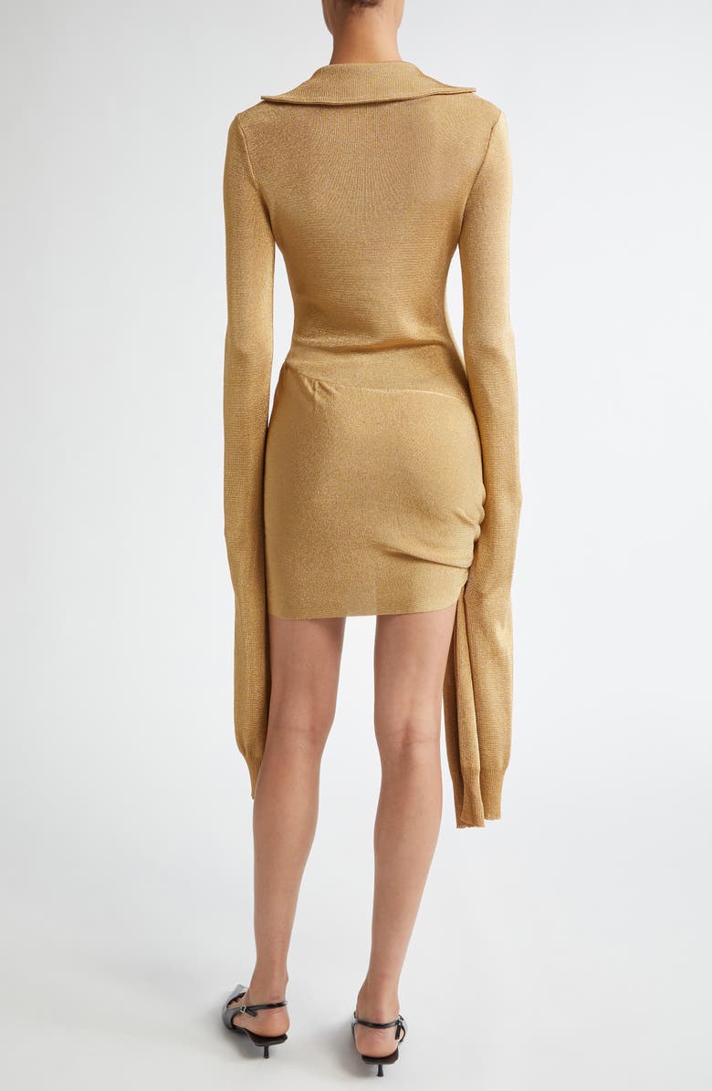 Coperni Knotted Metallic Long Sleeve Sweater Dress | Nordstrom