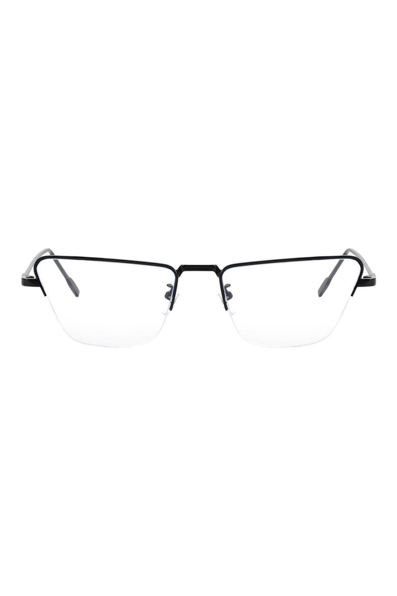 Aston 57mm Cat Eye Blue Light Blocking Glasses, Main, color, BLACK