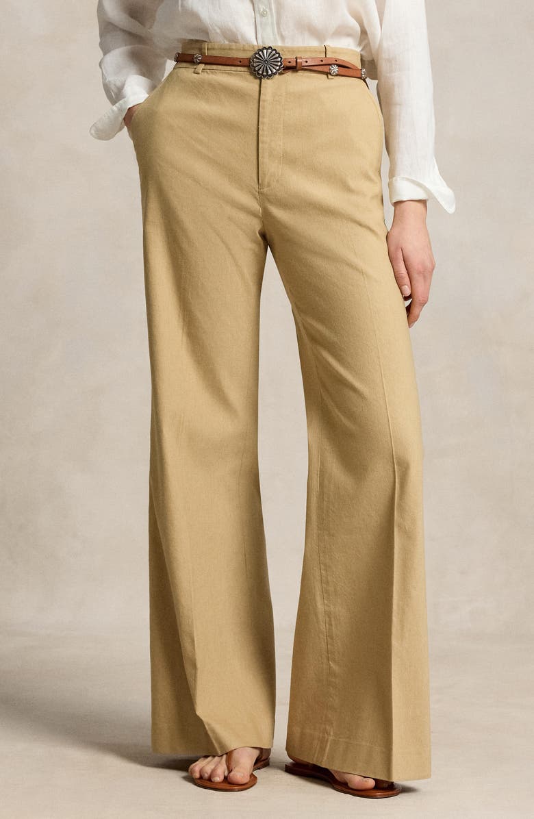 Polo Ralph Lauren Beaton Wide Leg Pants, Alternate, color, Beige
