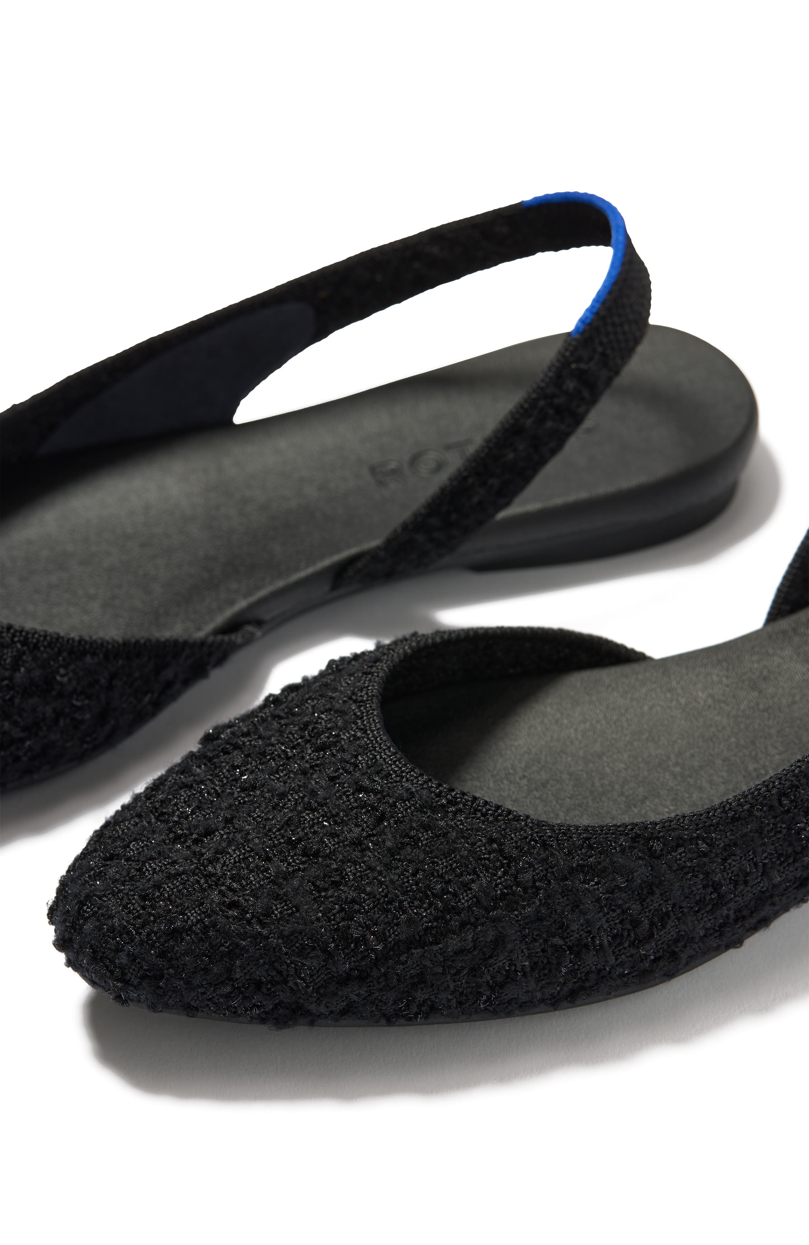 Rothy's The Almond Slingback, Alternate, color, Black Bouclé