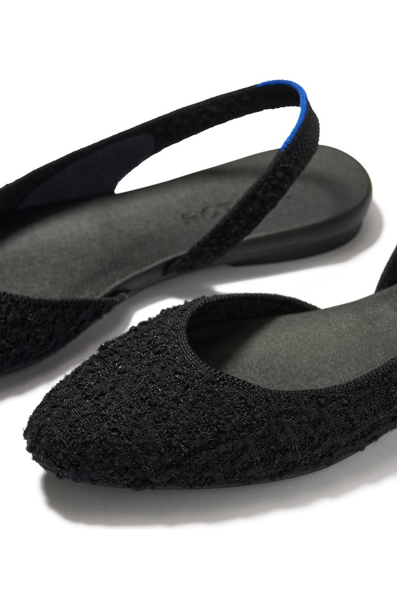 Rothy's The Almond Slingback, Alternate, color, Black Bouclé