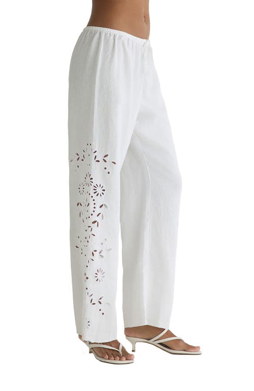 Bella Dahl Embroidered Eyelet Linen Beach Pants