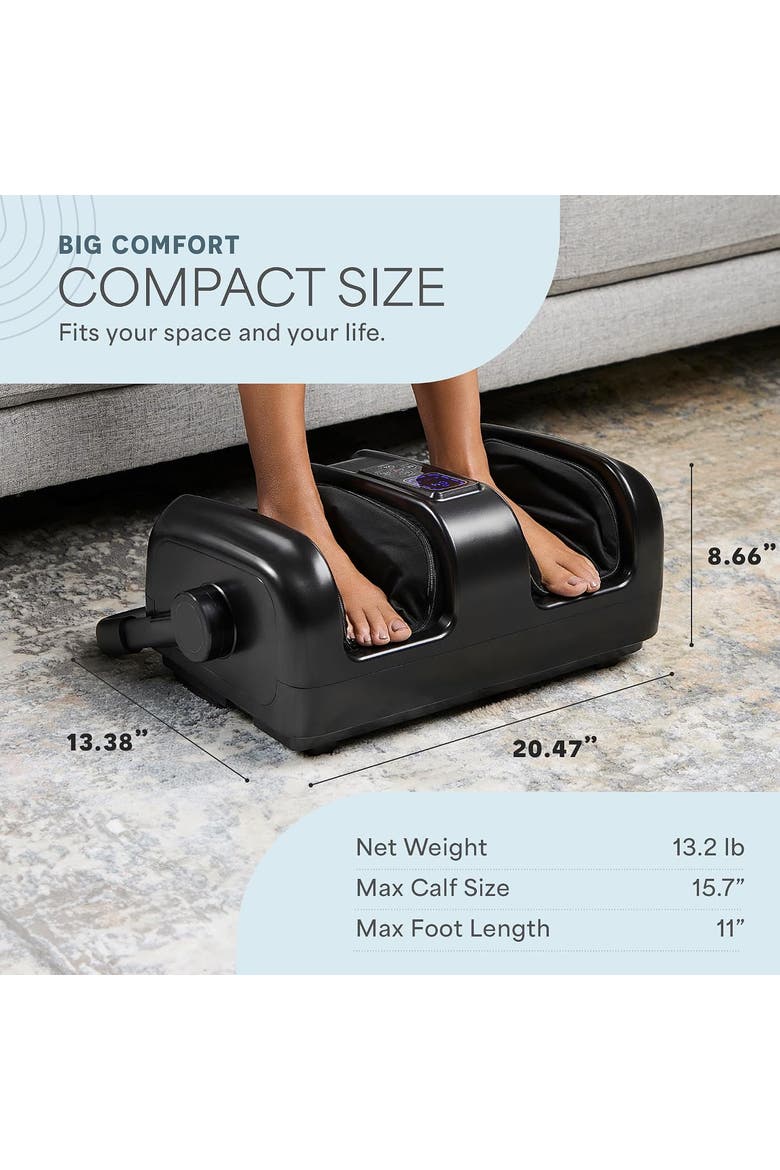 Shiatsu Foot Massager with Heat Deep Kneading Foot Massager & Calf Therapy Machine, Alternate, color, Black