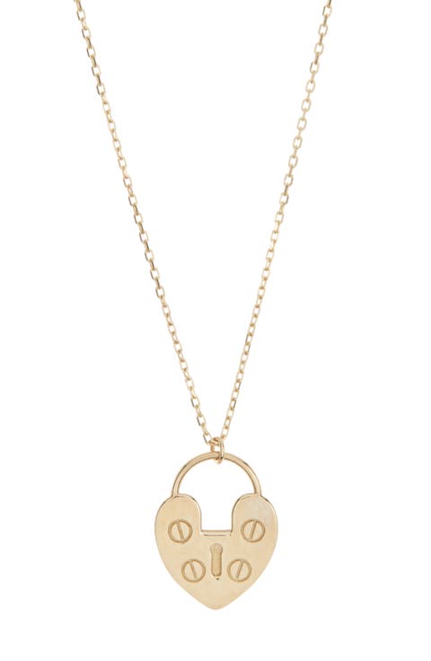 Heart Lock Pendant Necklace