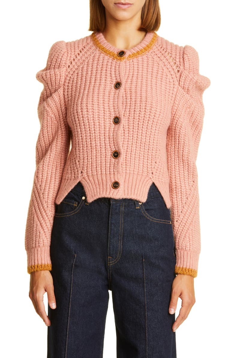 Ulla Johnson Elle Puff Sleeve Cardigan, Main, color, 
