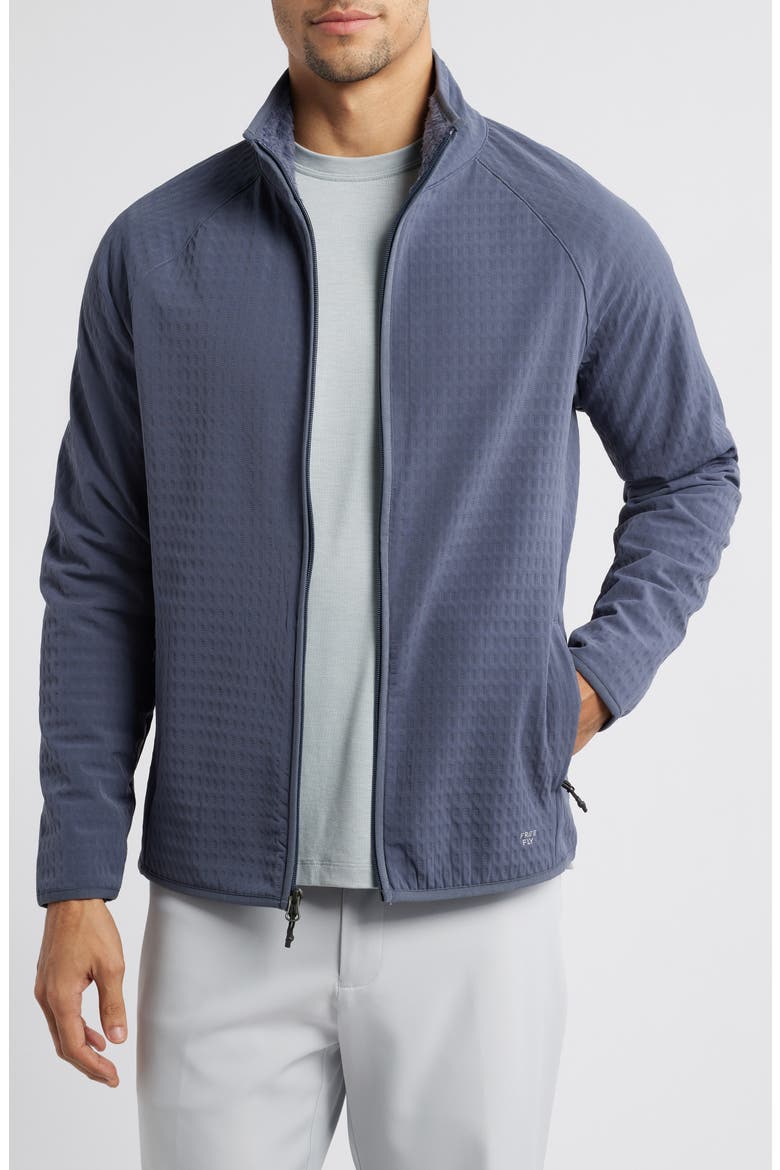 Bonded Grid Fleece Zip Jacket, Main, color, STORM CLOUD