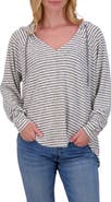 Lucky Brand Stripe V-Neck Hoodie