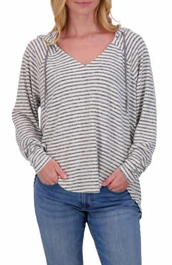 Stripe V-Neck Hoodie