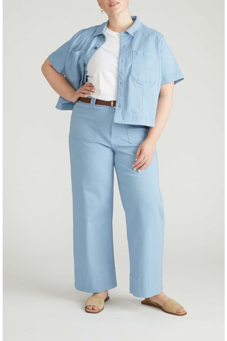 Claudia Wide Leg Jeans, Alternate, color, PALE BLUE
