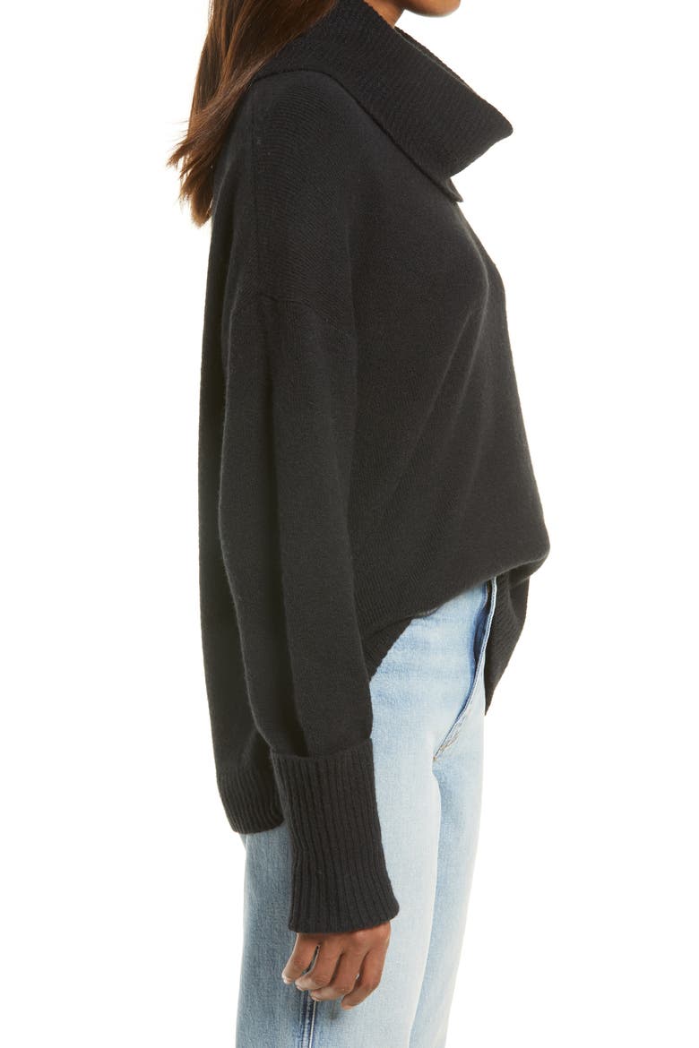 Women's Drape Turtleneck Sweater, Alternate, color, BLACK