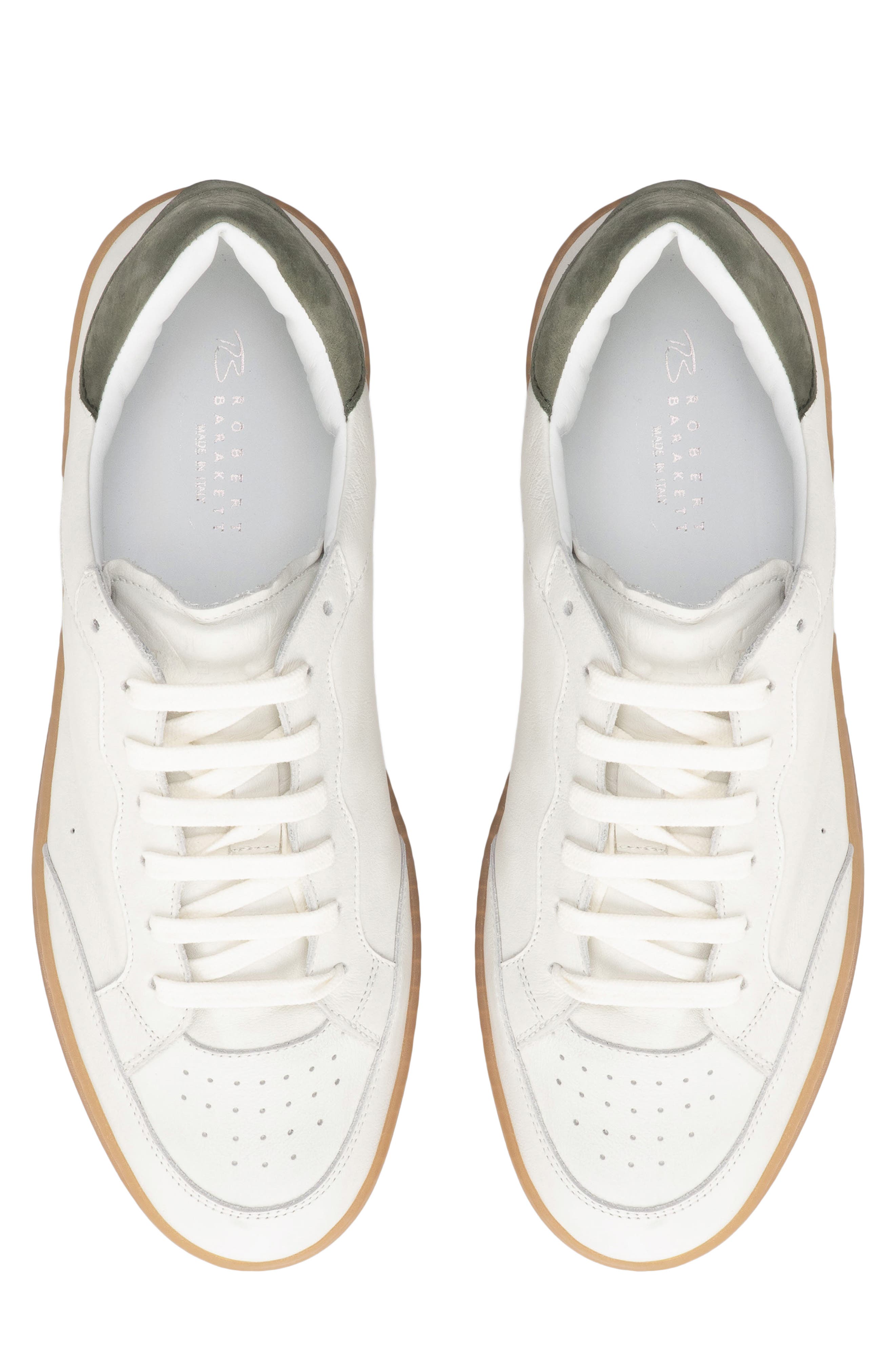 Robert Barakett Rodney Court Leather Sneaker, Alternate, color, White