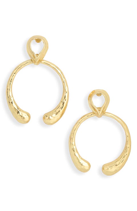 Hammered Circle Teardrop Earrings