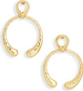 Karine Sultan Hammered Circle Teardrop Earrings
