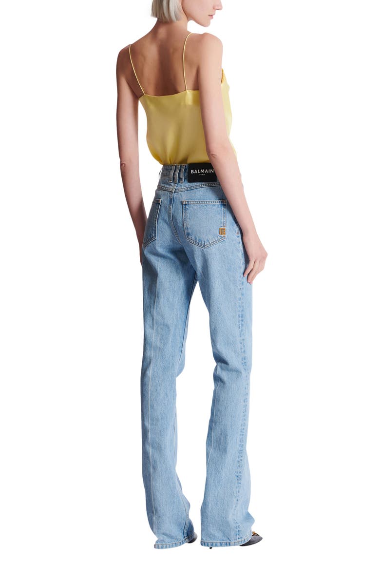 Balmain Denim high-waisted jeans, Alternate, color, Blue