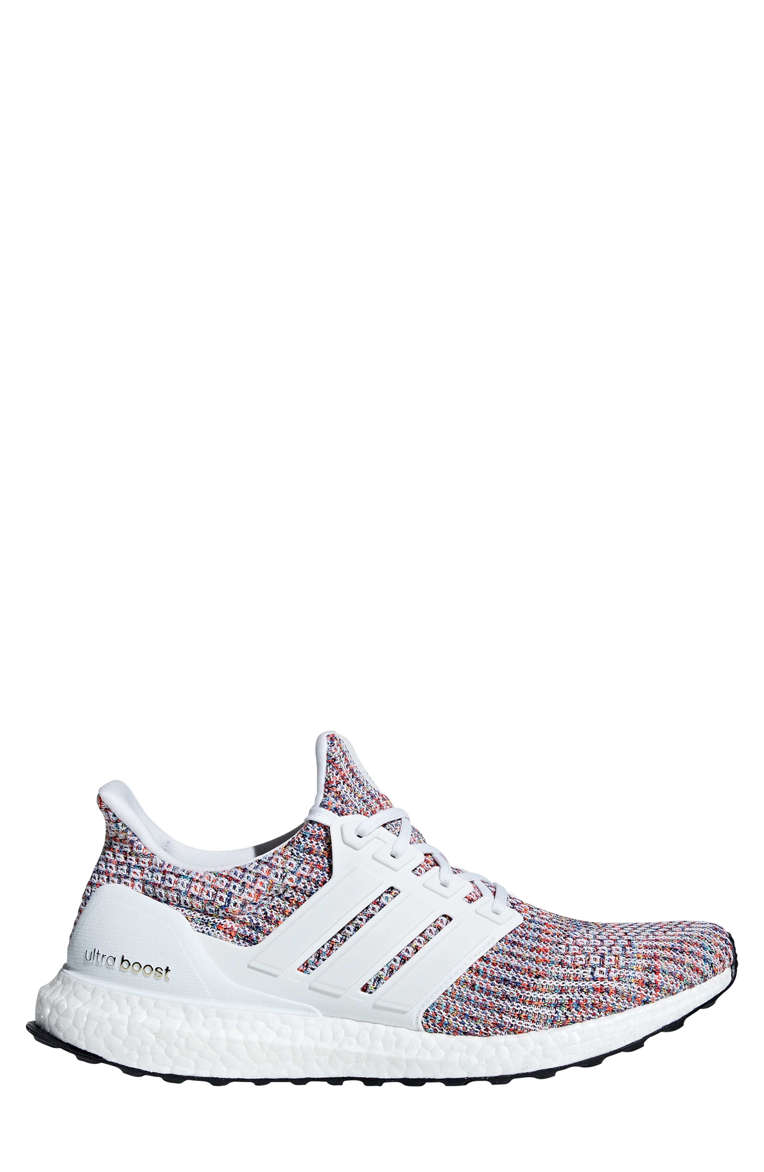 UltraBoost Running Shoe, Alternate, color, WHITE / COLLEGIATE NAVY