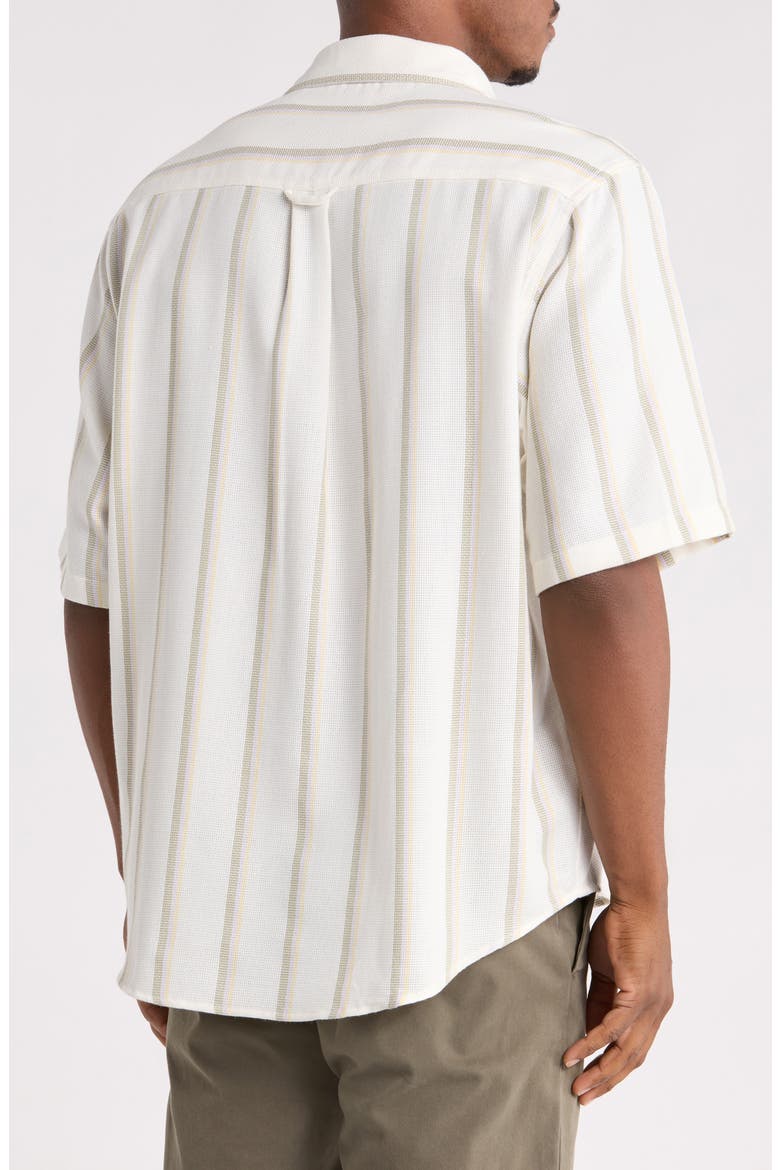 Eralino Stripe Short Sleeve Button-Up Shirt, Alternate, color, NATURAL