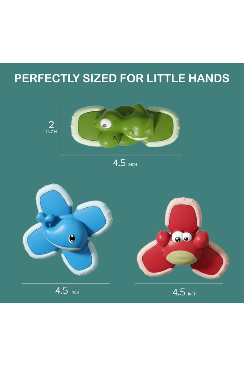 Cartoon Colorful Suction Spinner Toy Set, Alternate, color, Multicolor