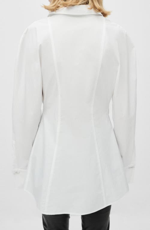 Mango Pleated Cotton Button-up Shirt