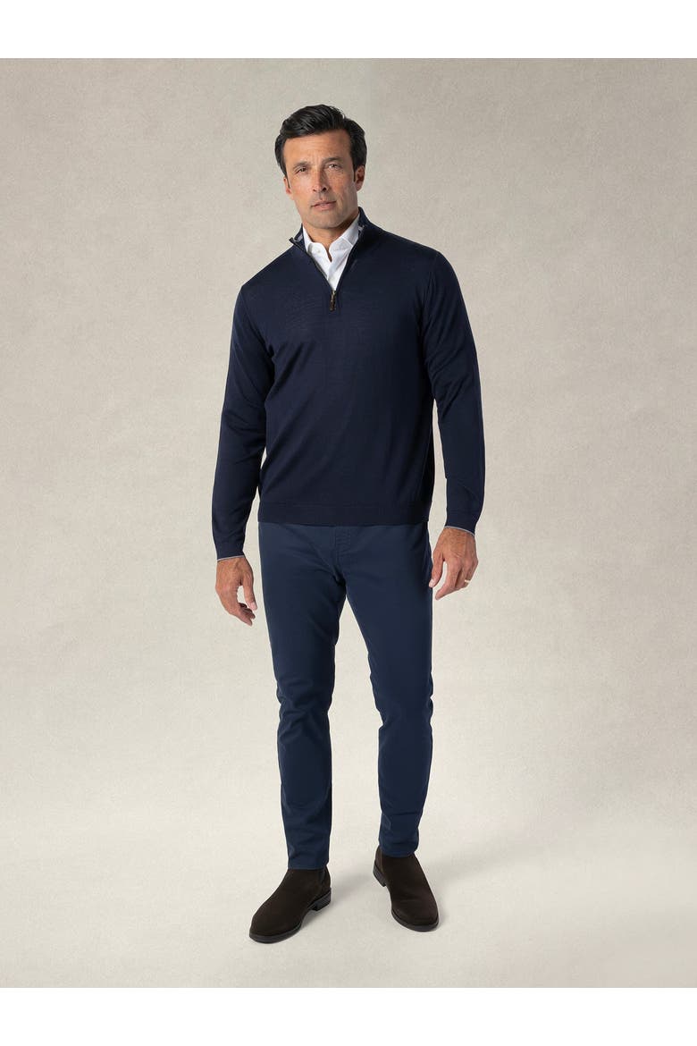 Eastwood Quarter Zip Sweater, Alternate, color, Navy with Gray Tipping