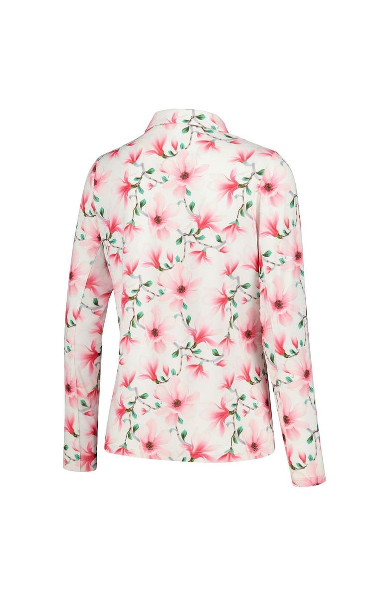 Full Turn Women's White Churchill Downs The Magnolia Quarter-Zip Sun Shirt, Alternate, color, White