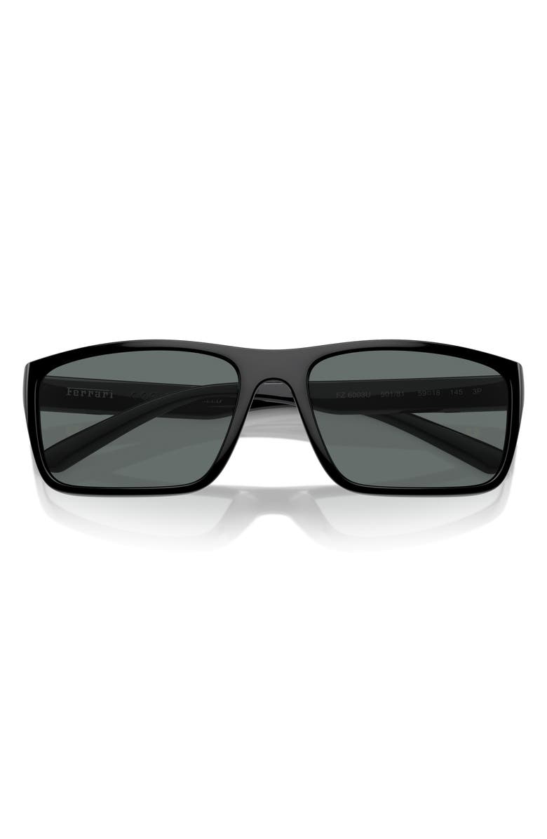 Scuderia Ferrari x Scuderia Ferrari 59mm Rectangular Sunglasses, Alternate, color, Black