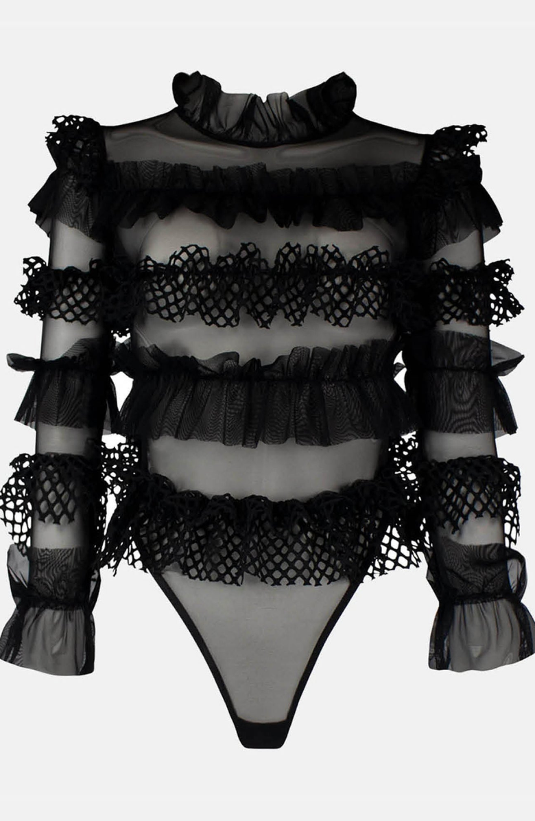 OW Collection GRACE Bodysuit, Alternate, color, Black