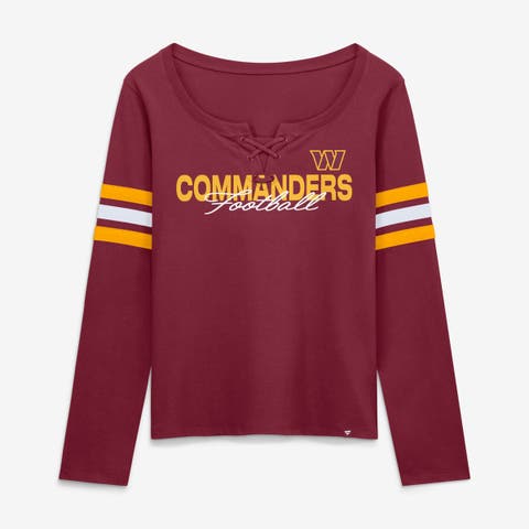 Women's Fanatics Burgundy Washington Commanders Team First Coverage Scheme Lace-Up Long Sleeve T-Shirt