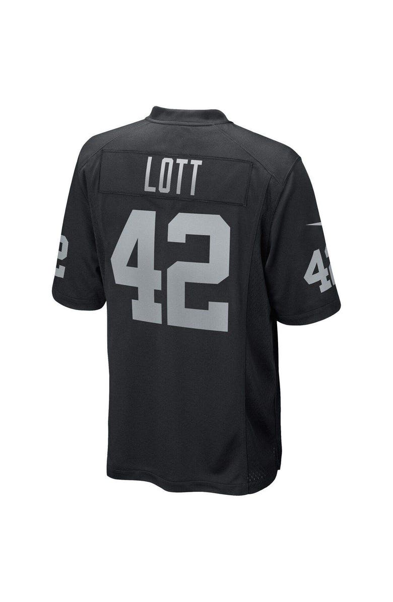 Nike Men's Nike Ronnie Lott Black Las Vegas Raiders Game Retired Player Jersey, Alternate, color, Black