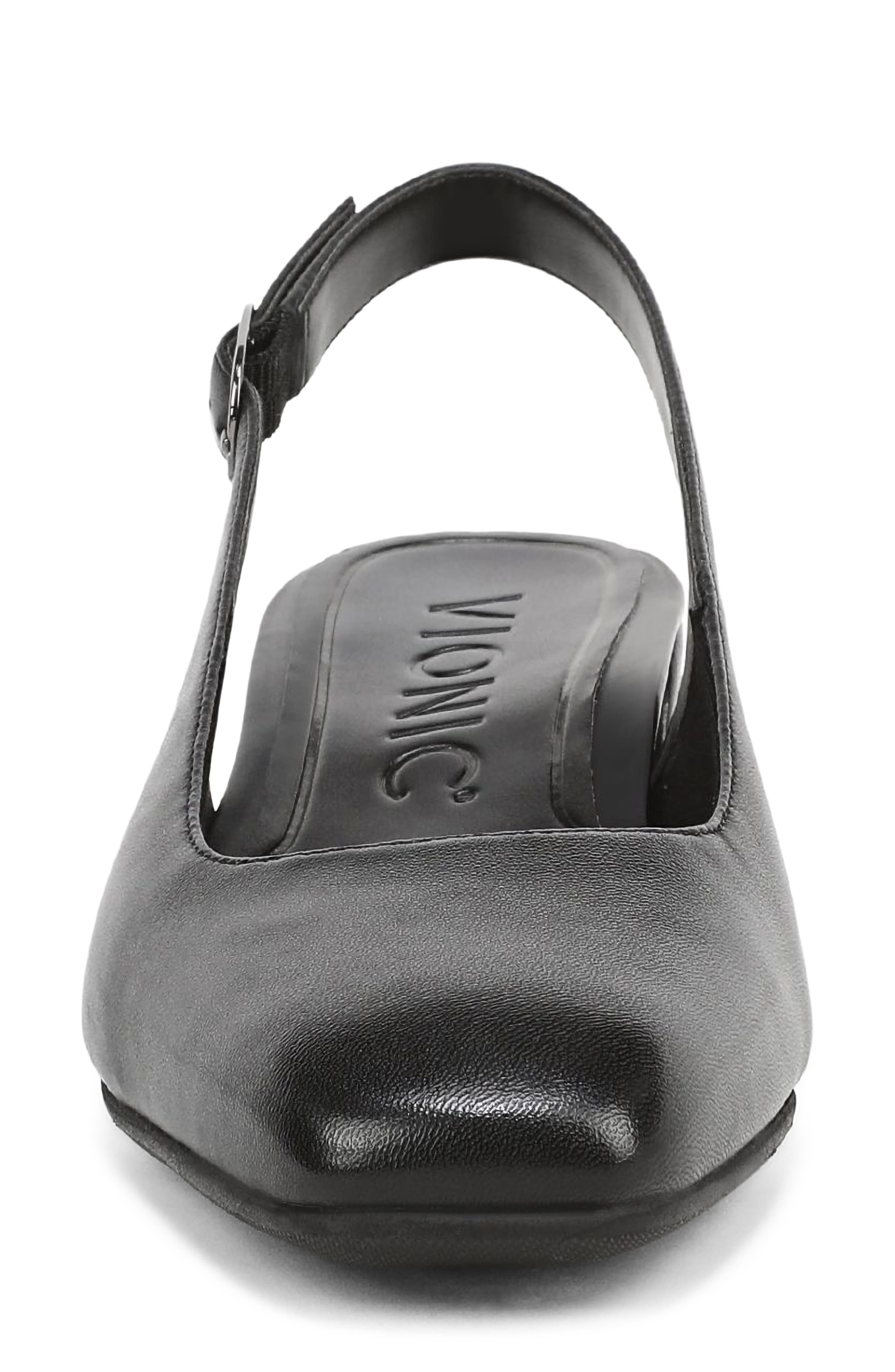 Vionic Reyes Block Heel Slingback Pump, Alternate, color, Black Leather