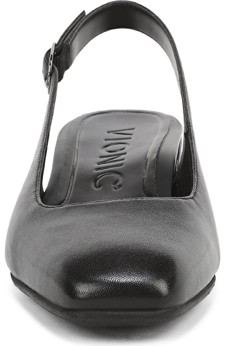 Vionic Reyes Block Heel Slingback Pump, Alternate, color, Black Leather