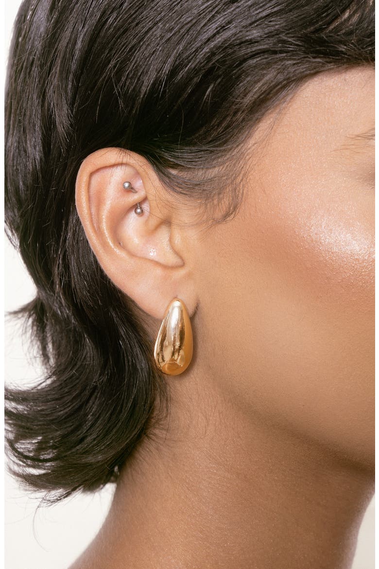 Teardrop Stud Earrings, Alternate, color, GOLD