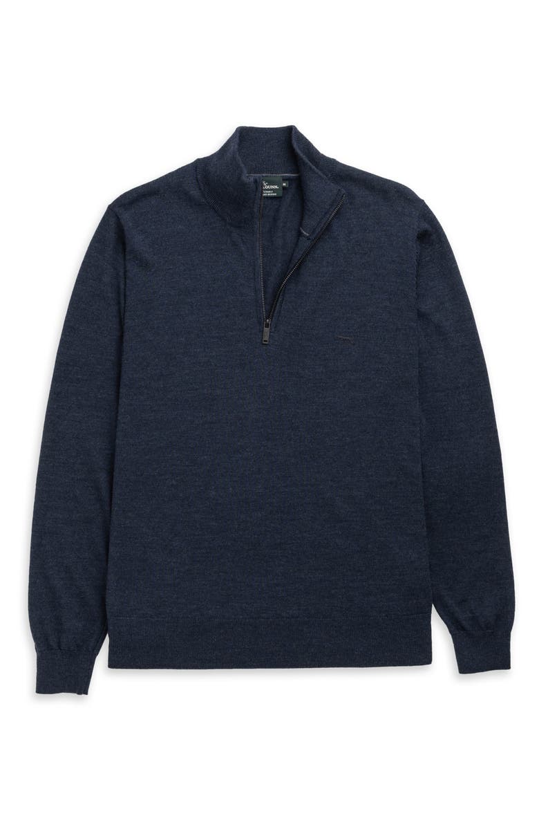 Rodd & Gunn Nobles Funnel Neck Merino Wool Half Zip Sweater, Alternate, color, Midnight