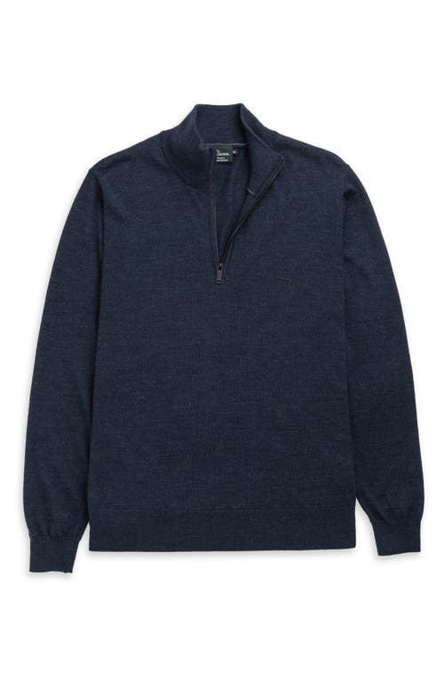 Rodd & Gunn Nobles Funnel Neck Merino Wool Half Zip Sweater In Blue