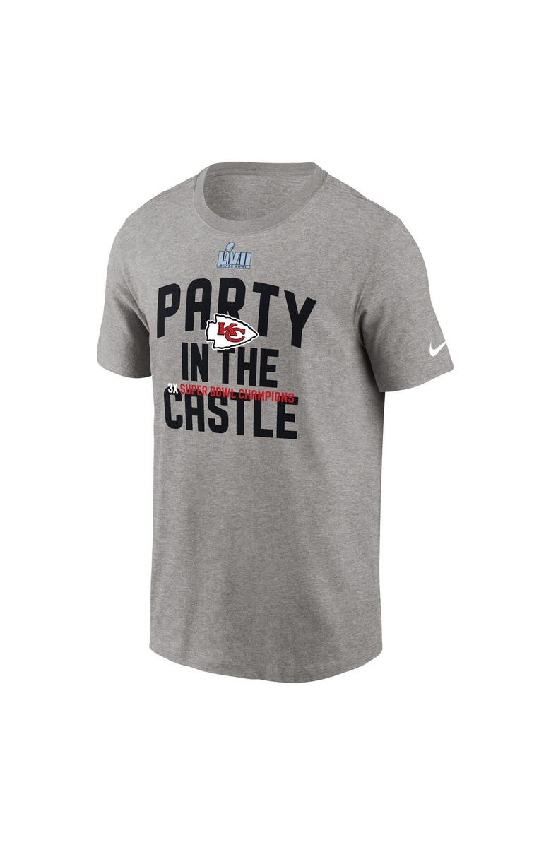 Nike Men's Nike Heather Gray Kansas City Chiefs Super Bowl LVII Champions Celebration Parade T-Shirt, Alternate, color, Heather Charcoal