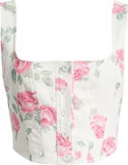 WAYF Romeo Floral Linen Blend Crop Top