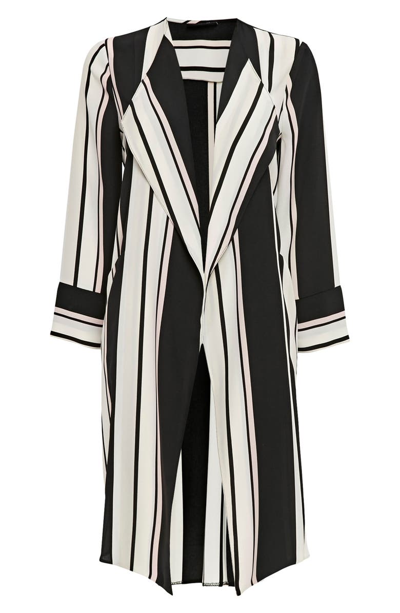 Wallis Cut About Stella Stripe Duster Coat, Alternate, color, 