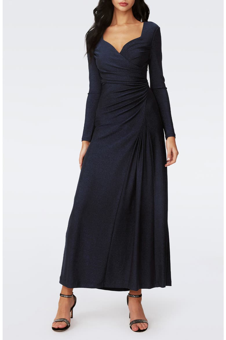 Raffi Long Sleeve Dress, Main, color, METALLIC MIDNIGHT