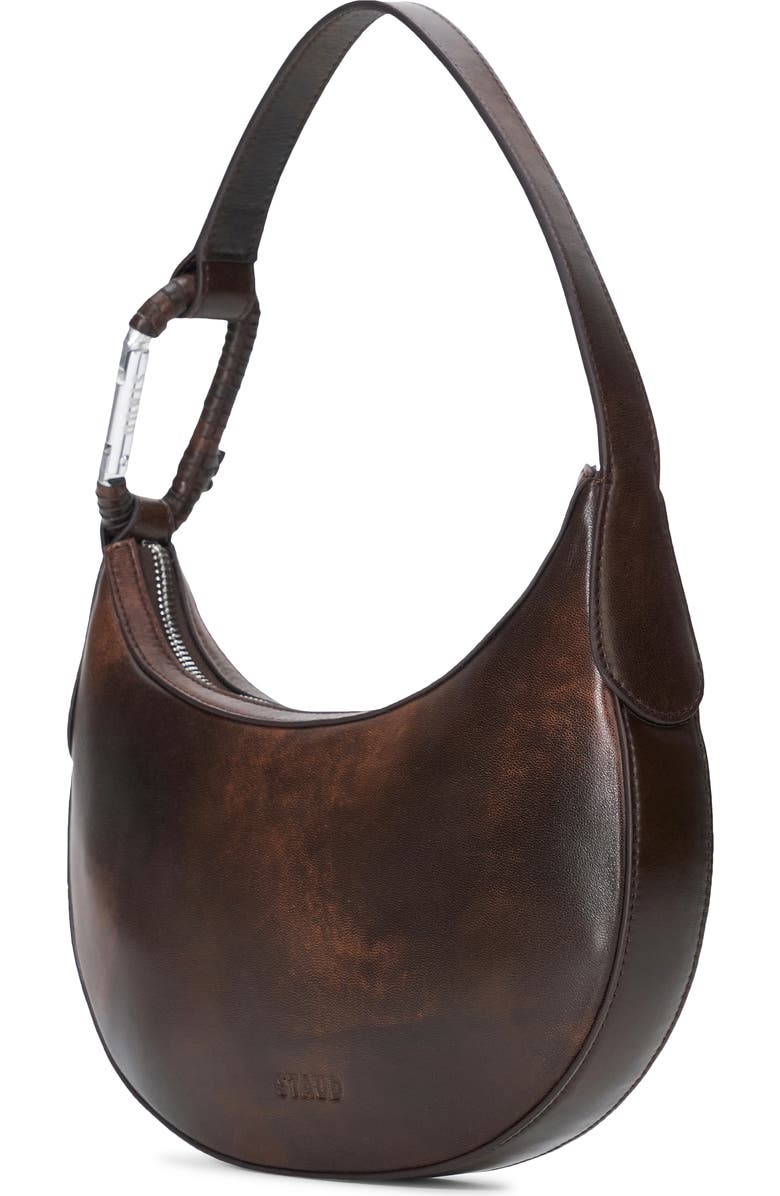 STAUD Alden Leather Shoulder Bag, Alternate, color, Espresso