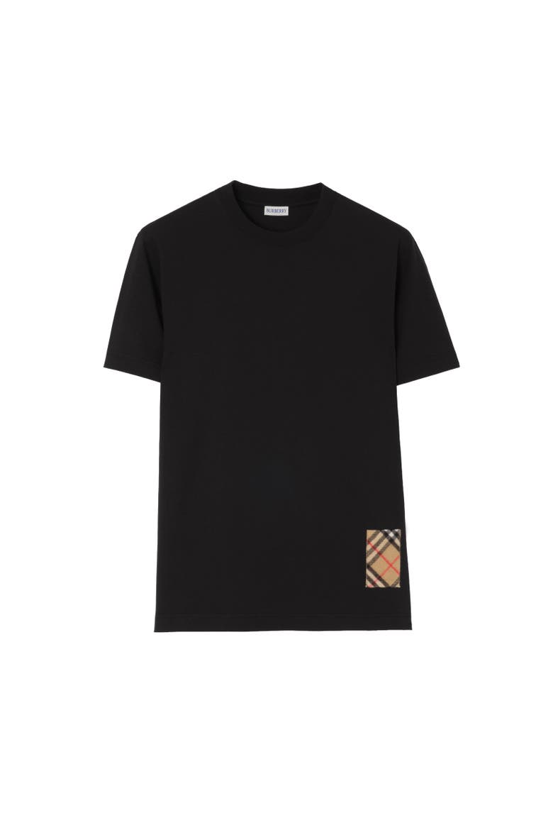 Check Label Cotton T-shirt, Alternate, color, Black